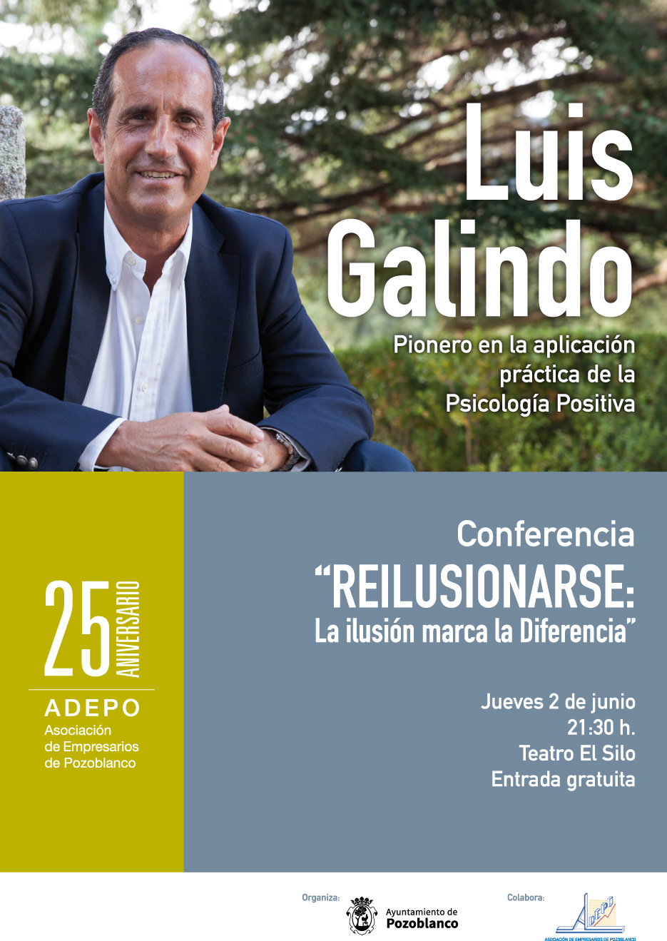 El escritor y coach Luis Galindo imparte una conferencia en El Silo con motivo del 25 aniversario de Adepo 1