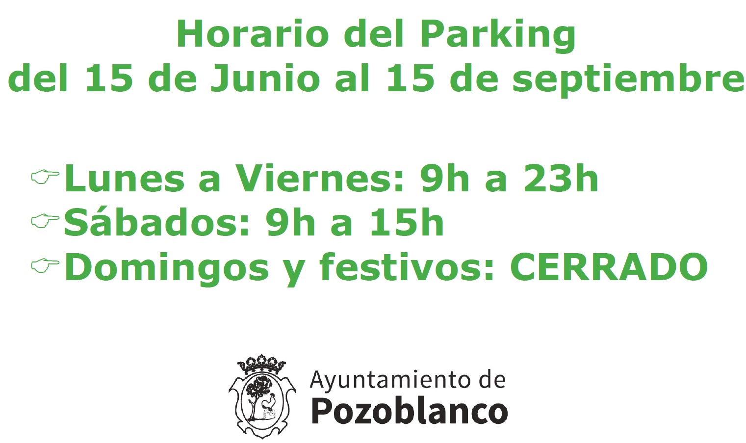 Cambio de estacionamiento de vehículos a partir del 1 de julio y horario de verano de los parkings subterráneos 1