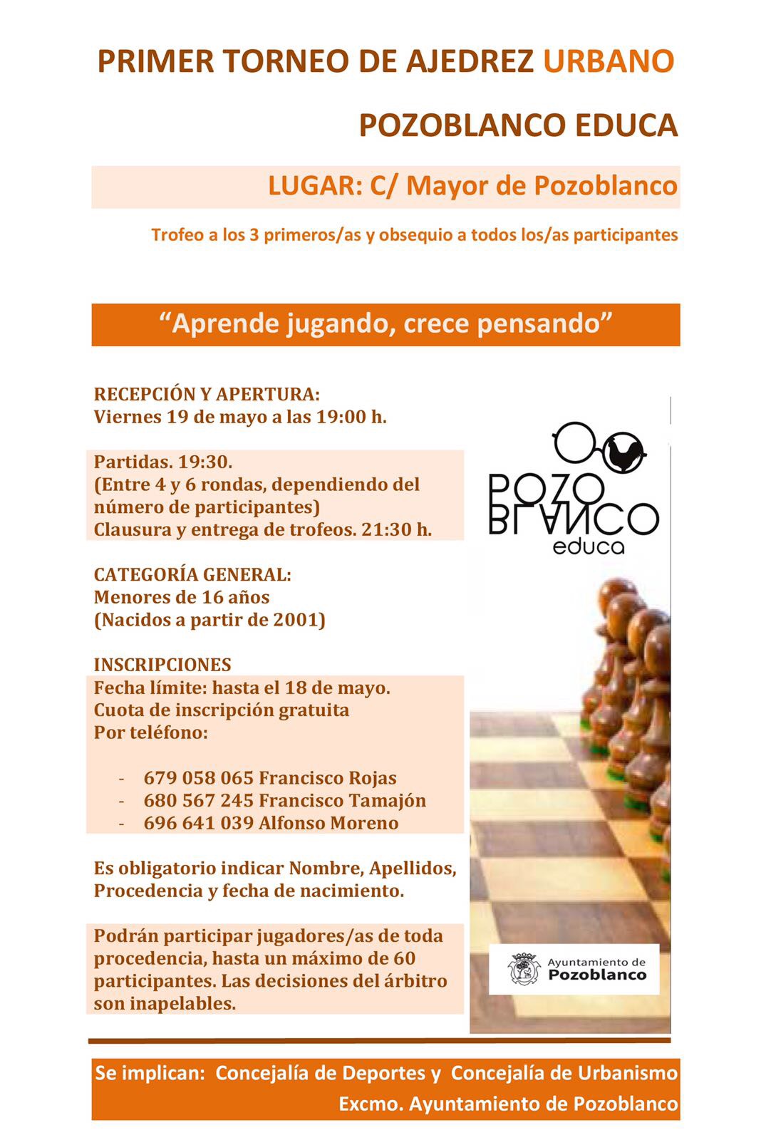 Pozoblanco Educa organiza el primer torneo de ajedrez infantil en la calle 1