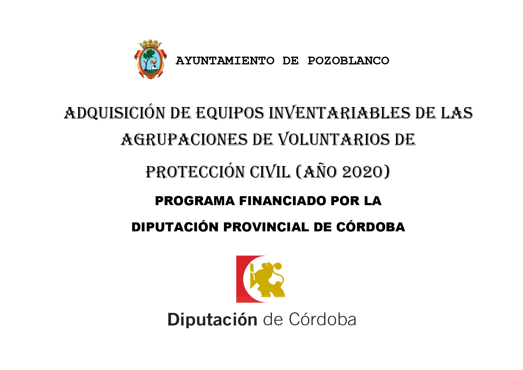 Subvención de la Diputación de Córdoba para equipos inventariables de Protección Civil 1