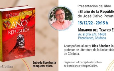 El escritor José Calvo Poyato presenta este jueves su novela “El año de la República” en el Mirador de El Silo