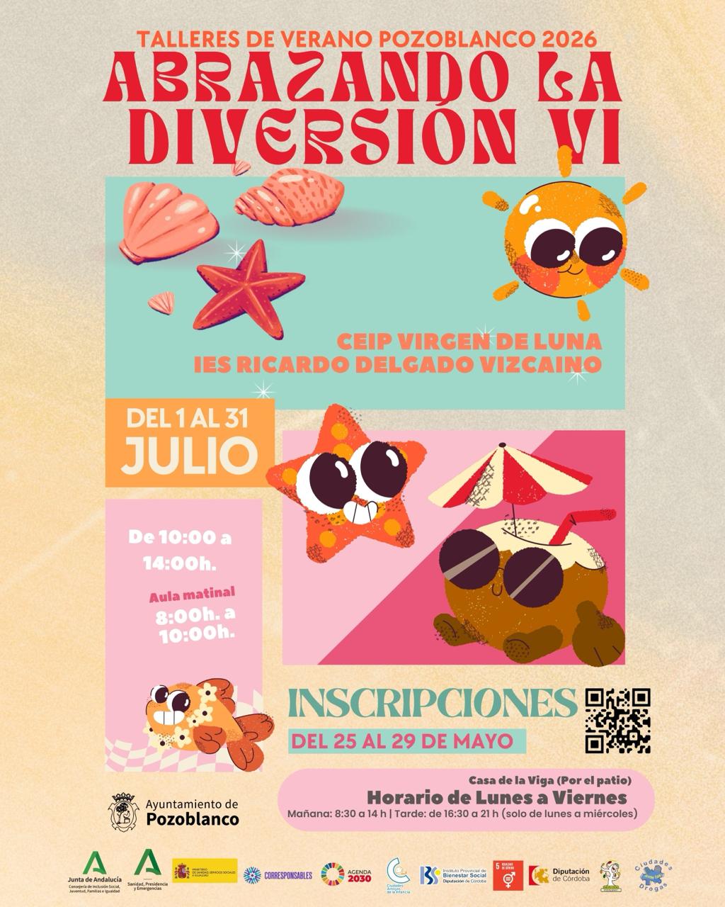 Abiertas las inscripciones para los Talleres de Verano 2026 “Abrazando la diversión” VI